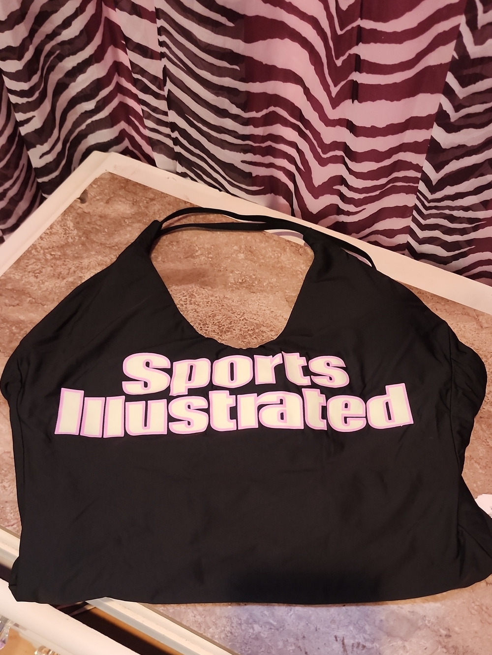 Sports Illustrated Black One Piece Swimsuit with Pink Logo